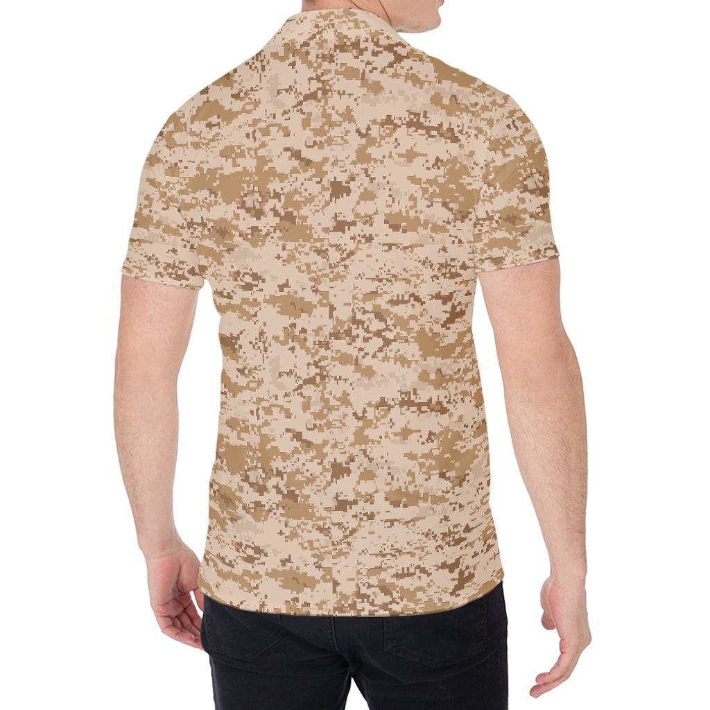 Desert Digital Camo Pattern Print Men's Shirt