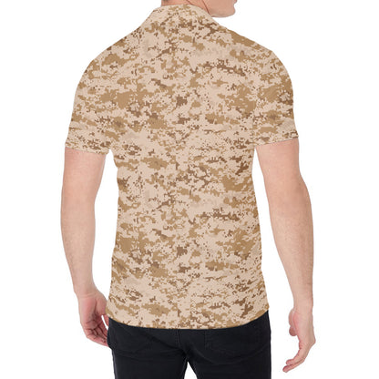 Desert Digital Camo Pattern Print Men's Shirt
