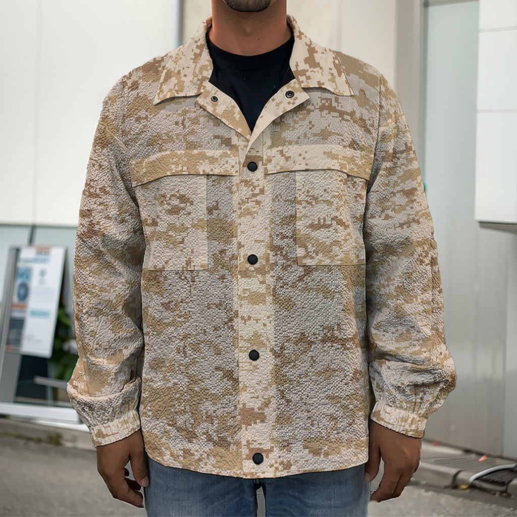 Desert Digital Camo Pattern Print Men's Shirt Jacket