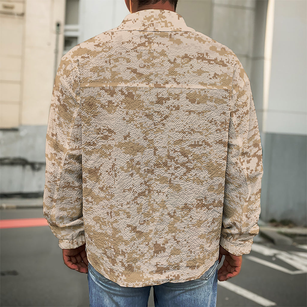 Desert Digital Camo Pattern Print Men's Shirt Jacket