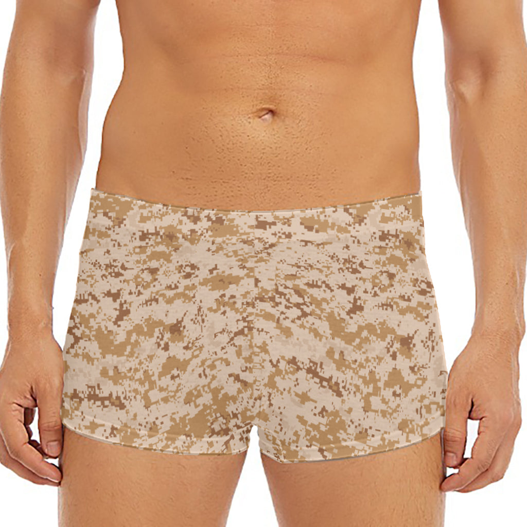 Desert Digital Camo Pattern Print Men's Short Boxer Briefs