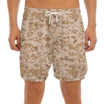 Desert Digital Camo Pattern Print Men's Split Running Shorts
