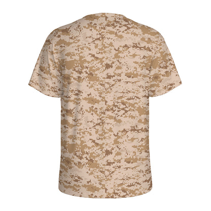 Desert Digital Camo Pattern Print Men's Sports T-Shirt