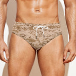 Desert Digital Camo Pattern Print Men's Swim Briefs