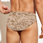Desert Digital Camo Pattern Print Men's Swim Briefs