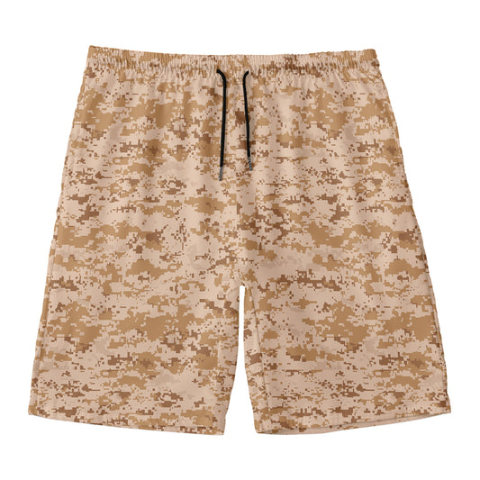 Desert Digital Camo Pattern Print Men's Swim Trunks