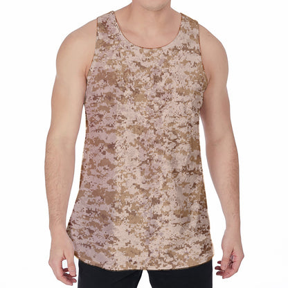 Desert Digital Camo Pattern Print Men's Velvet Tank Top
