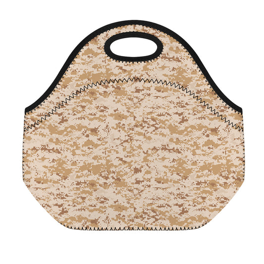 Desert Digital Camo Pattern Print Neoprene Lunch Bag