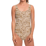 Desert Digital Camo Pattern Print One Piece Swimsuit