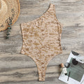 Desert Digital Camo Pattern Print One Shoulder Bodysuit