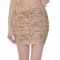 Desert Digital Camo Pattern Print Pencil Mini Skirt