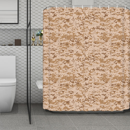 Desert Digital Camo Pattern Print Polyester Shower Curtain