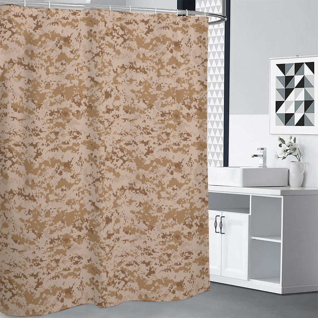 Desert Digital Camo Pattern Print Premium Shower Curtain