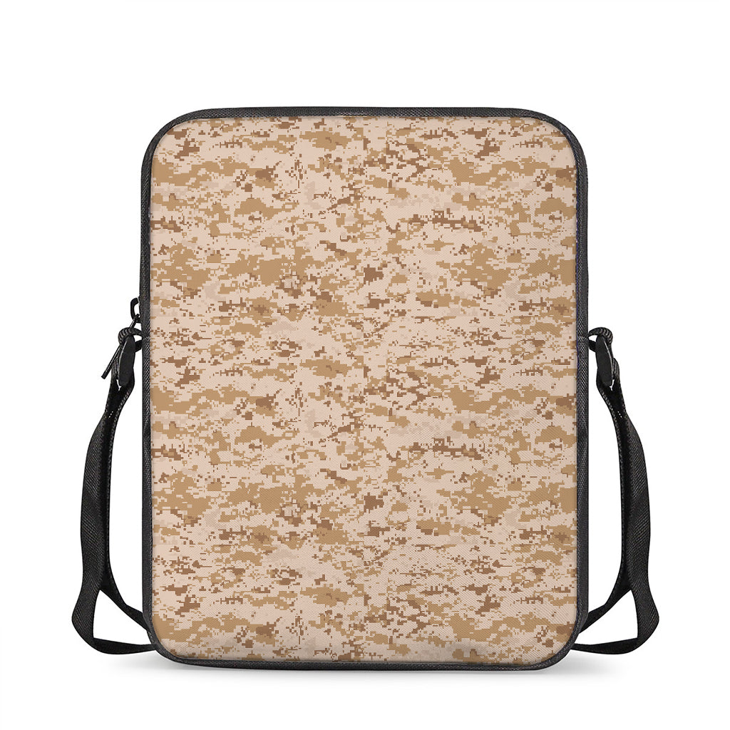 Desert Digital Camo Pattern Print Rectangular Crossbody Bag