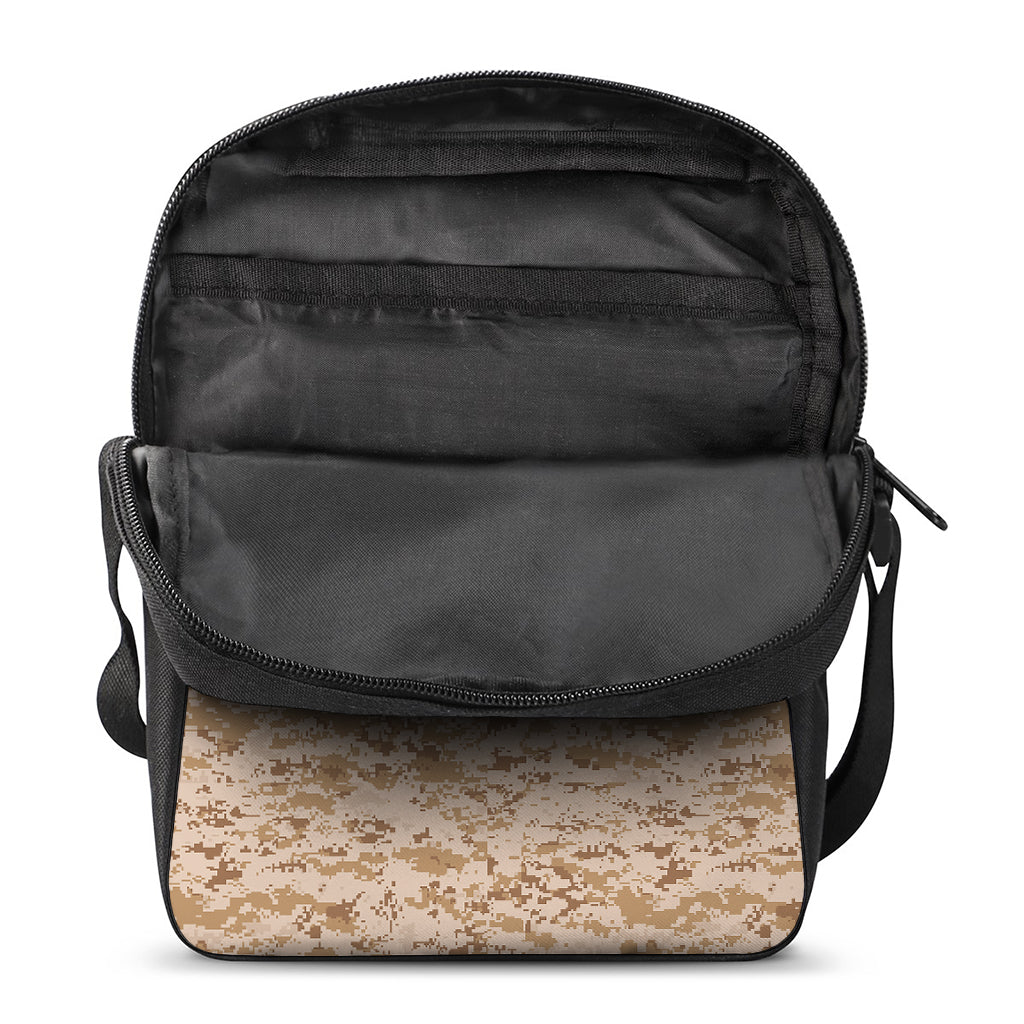Desert Digital Camo Pattern Print Rectangular Crossbody Bag