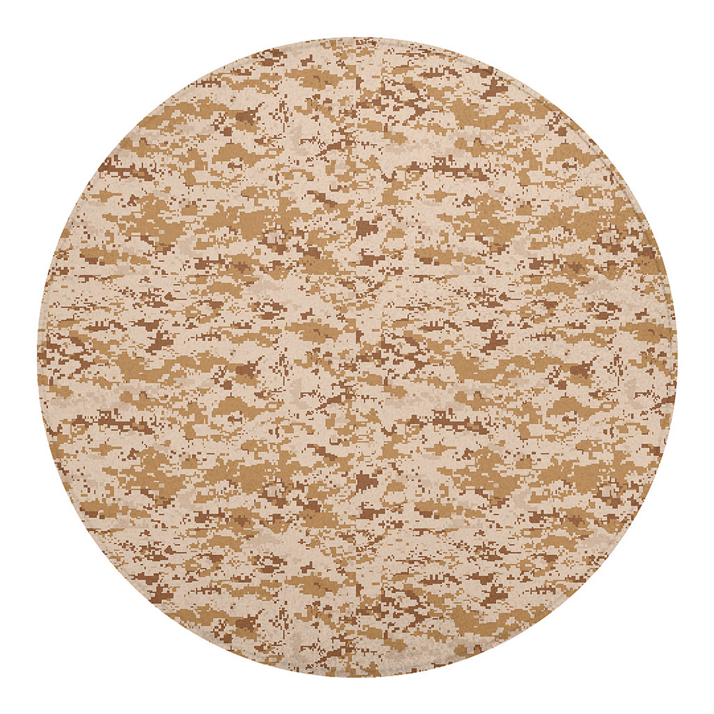 Desert Digital Camo Pattern Print Round Blanket