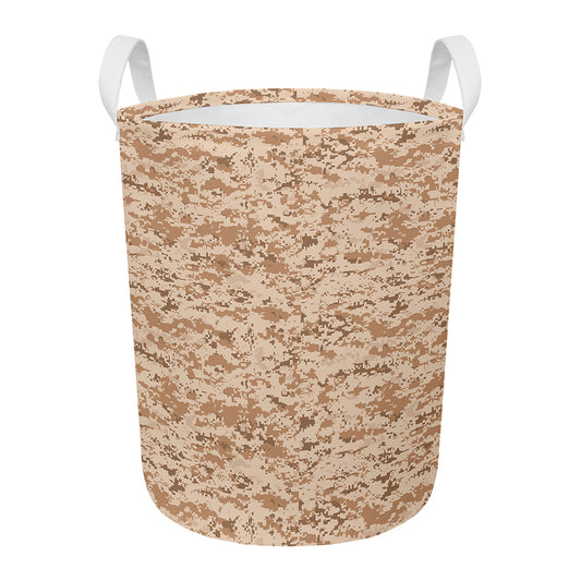 Desert Digital Camo Pattern Print Round Laundry Basket