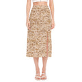 Desert Digital Camo Pattern Print Side Slit Midi Skirt