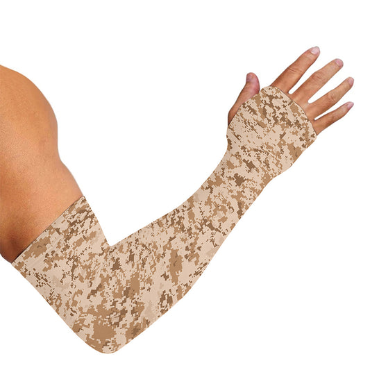 Desert Digital Camo Pattern Print Sun Protection Arm Sleeves