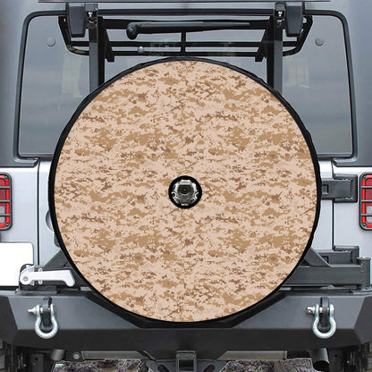 Desert Digital Camo Pattern Print Tire Cover With Camera Hole