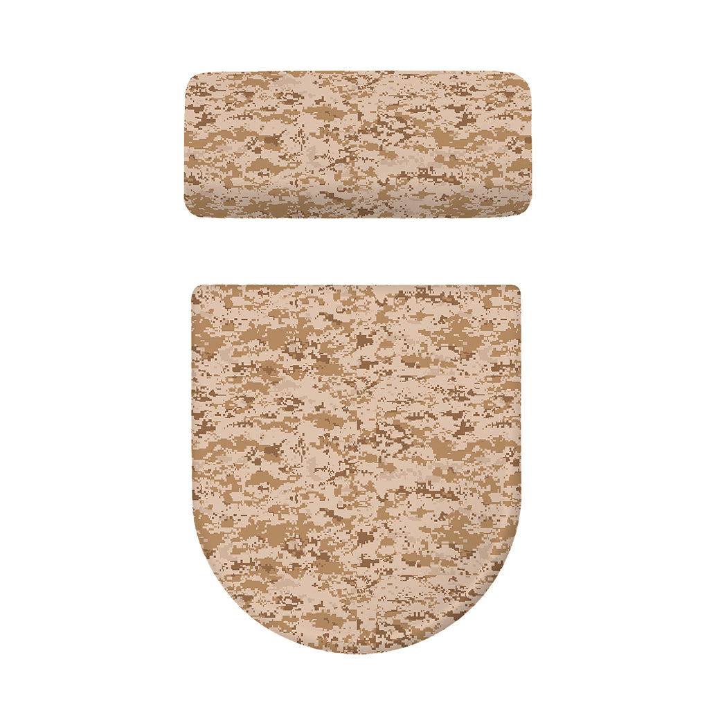 Desert Digital Camo Pattern Print Toilet Lid And Tank Cover Set