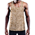 Desert Digital Camo Pattern Print Men's Workout Tank Top