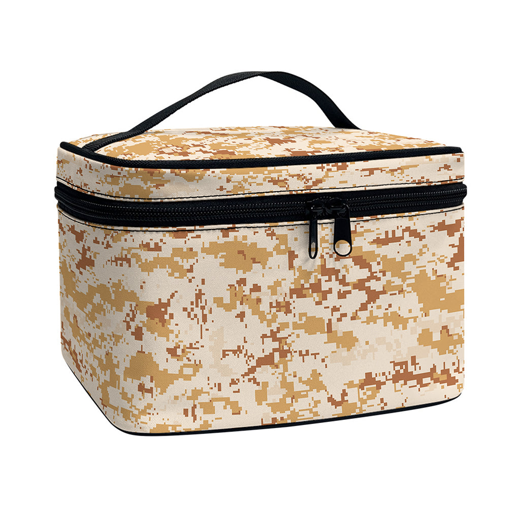 Desert Digital Camo Pattern Print Travel Makeup Bag