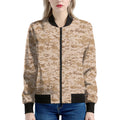 Desert Digital Camo Pattern Print Women's Bomber Jacket