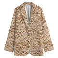 Desert Digital Camo Pattern Print Women's Cotton Blazer