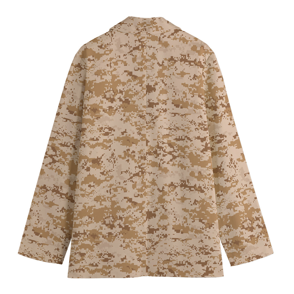Desert Digital Camo Pattern Print Women's Cotton Blazer