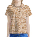 Desert Digital Camo Pattern Print Women's Polo Shirt