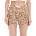 Desert Digital Camo Pattern Print Women's Split Running Shorts