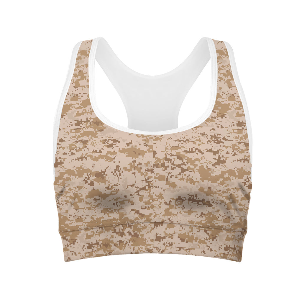Desert Digital Camo Pattern Print Women's Sports Bra