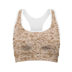 Desert Digital Camo Pattern Print Women's Sports Bra