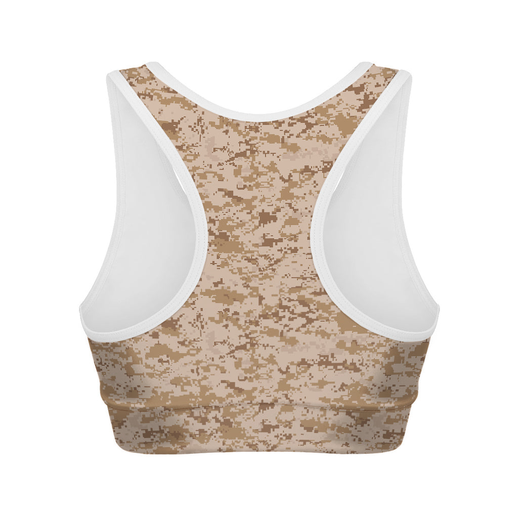 Desert Digital Camo Pattern Print Women's Sports Bra