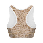 Desert Digital Camo Pattern Print Women's Sports Bra