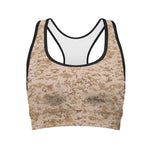 Desert Digital Camo Pattern Print Women's Sports Bra