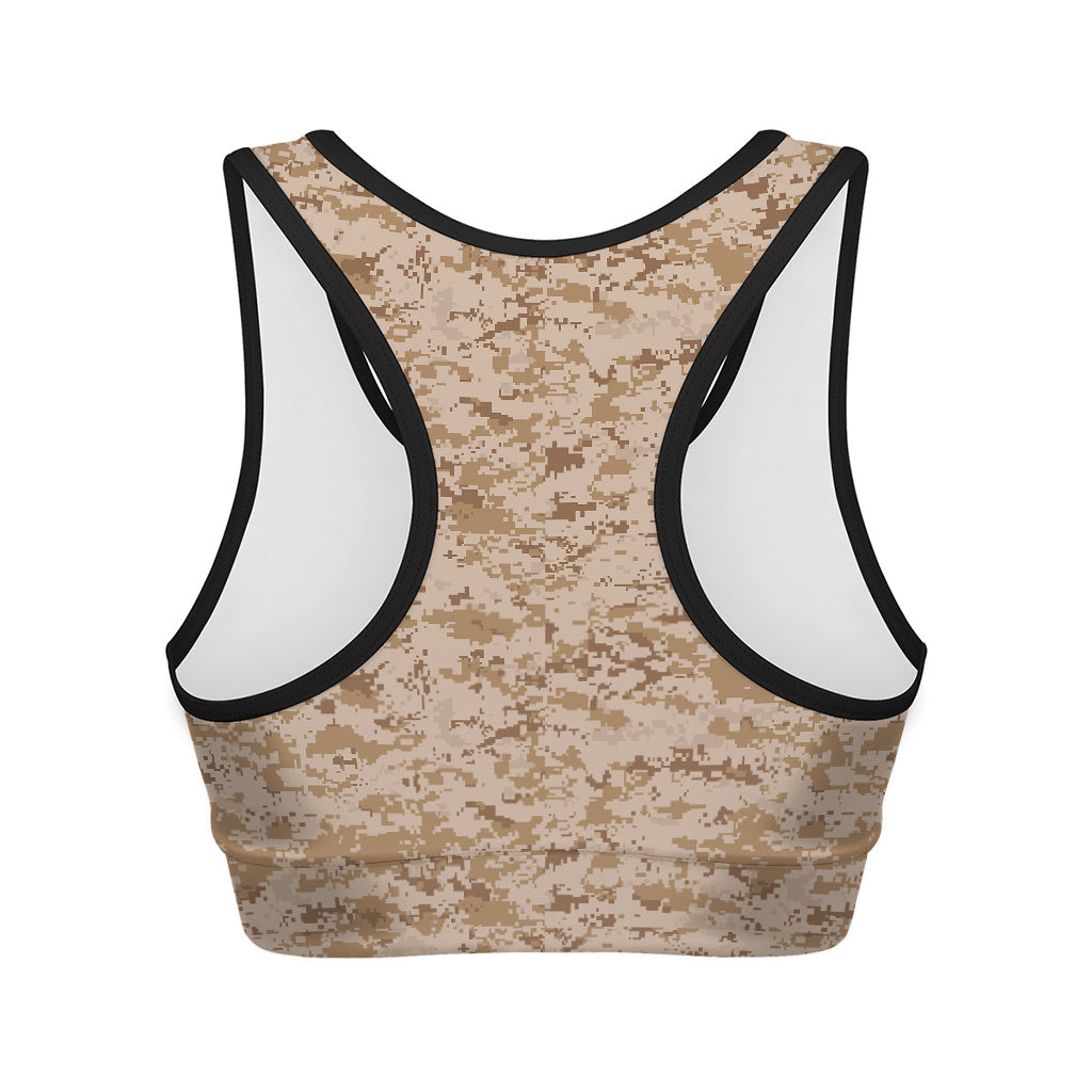 Desert Digital Camo Pattern Print Women's Sports Bra