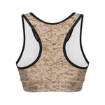 Desert Digital Camo Pattern Print Women's Sports Bra