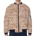 Desert Digital Camo Pattern Print Zip Sleeve Bomber Jacket