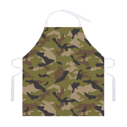 Desert Green Camouflage Print Adjustable Apron