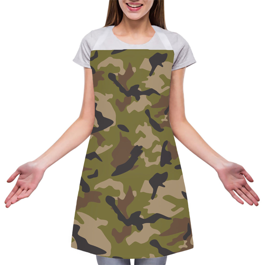 Desert Green Camouflage Print Adjustable Apron