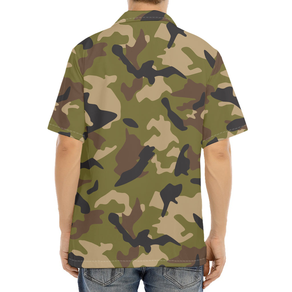 Desert Green Camouflage Print Aloha Shirt