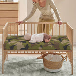 Desert Green Camouflage Print Baby Crib Sheet