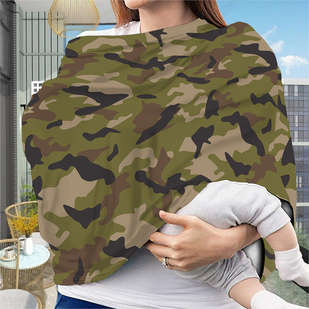 Desert Green Camouflage Print Baby Seat Cover