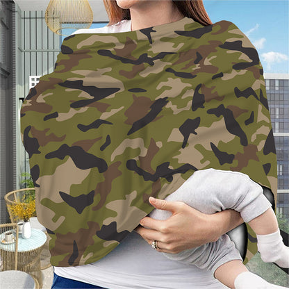 Desert Green Camouflage Print Baby Seat Cover