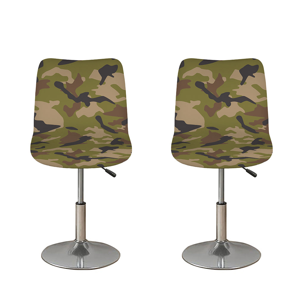 Desert Green Camouflage Print Bar Stool Covers