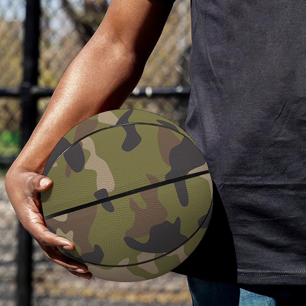 Desert Green Camouflage Print Basketball