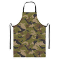 Desert Green Camouflage Print Bib Apron With Pocket
