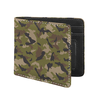 Desert Green Camouflage Print Bifold Wallet